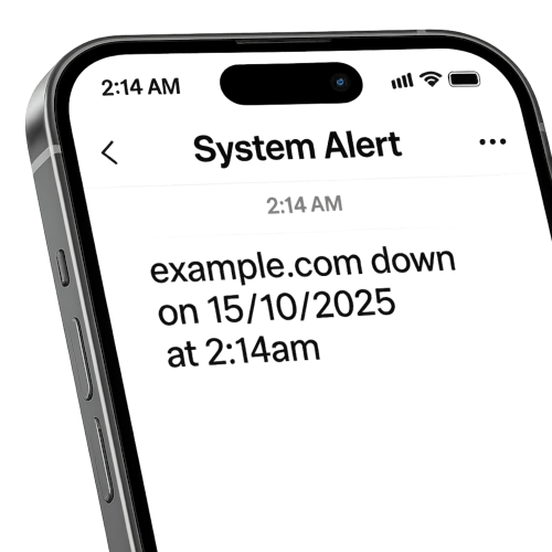 AlertsDown notification preview